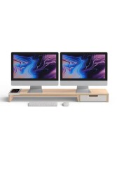 Eyes 9 Dual AIO Wireless Charging and Hub Station Dual Monitor Stand White - 1