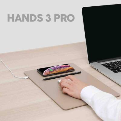 HANDS 3 PRO LATTE CREAM Wireless Şarjlı Mouse Pad - FAST CHARGING - 2