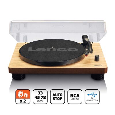 LS-50WD Turntable - Dahili Hoparlörlü, USB Ahşap Pikap - 5